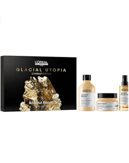 L'Oreal Professionnel Serie Expert Glacial Utopia Absolut Repair Shampoo 300 ml Maschera 250 ml Oil 90 ml