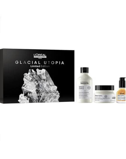 L'Oreal Professionnel Serie Expert Glacial Utopia Metal Detox Shampoo 300 ml Maschera 200 ml Huil Concentre 50 ml