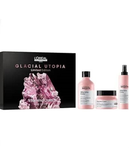 L'Oreal Professionnel Serie Expert Glacial Utopia Vitamino Color Shampoo 300 ml Maschera 250 ml Lait 10 in 1 190 ml