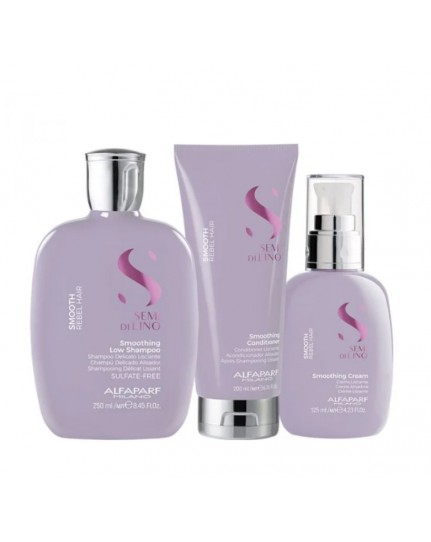 Alfaparf Semi di Lino Smooth Kit Lisciante per Capelli Ribelli con Sublime Water