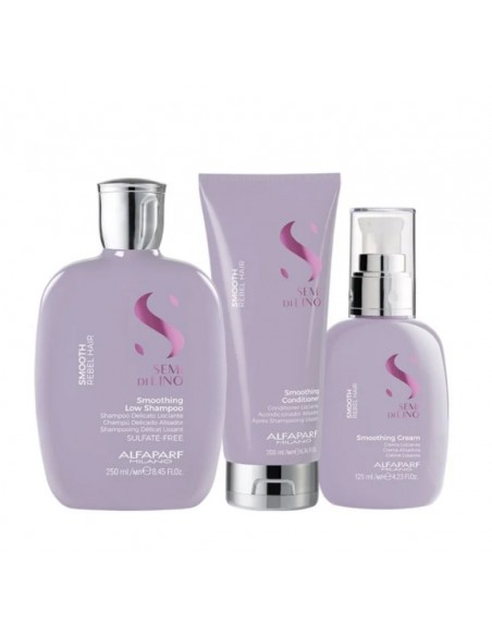 Alfaparf Semi di Lino Smooth Kit Lisciante per Capelli Ribelli con Sublime Water