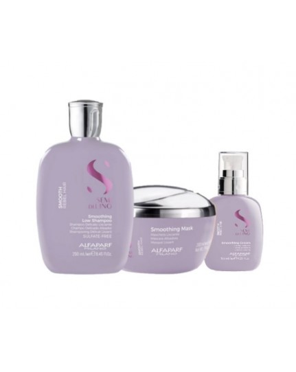 Alfaparf Semi di Lino Smooth Kit Lisciante Intensivo per Capelli Ribelli con Sublime Water